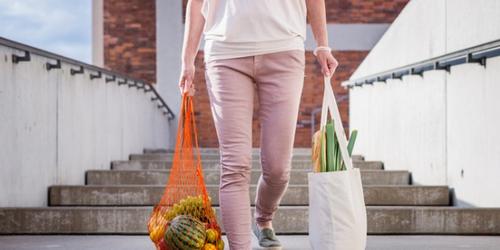 Shopper with eco-friendly bags
